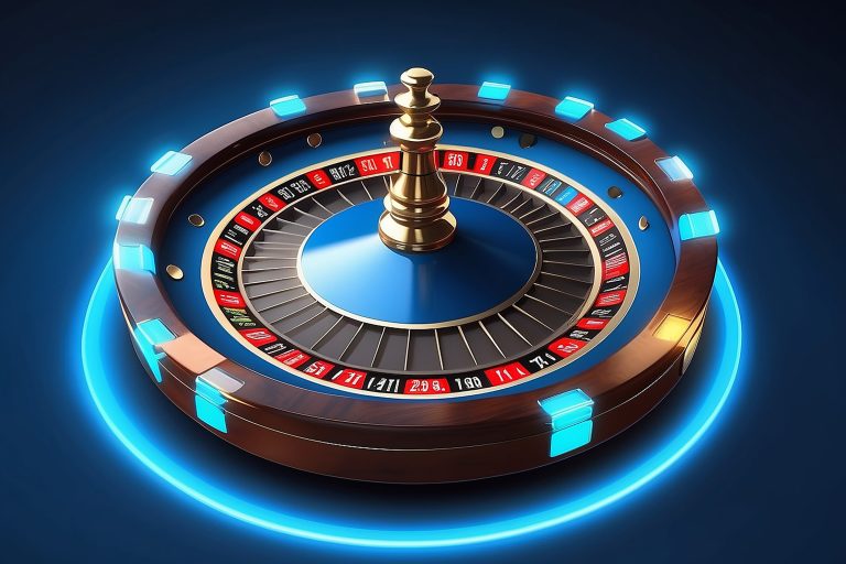 Glowing Blue Roulette Game Concept 3D Rendered Background Illust
